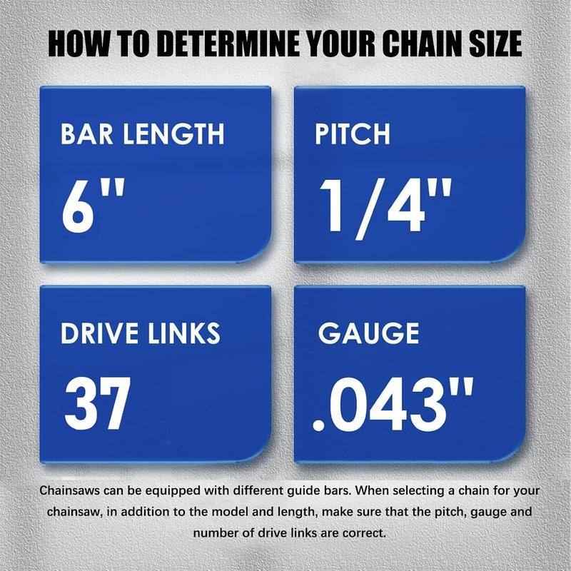 GSSHBR 5 Pieces 6 Inch Mini Chainsaw Chain With 2 Pcs Replacement Saw Chain Bar Replacement Chains For Cordless Electric Portable Mini Chainsaw for Wood Branch Cutting - Image 2